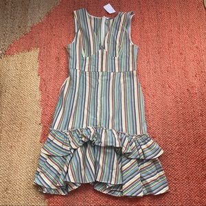 TOME NYC Striped Mermaid MIDI Dress